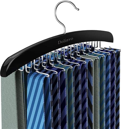 Amazon Upgraded Tie Rack Tie Hanger 24 Hooks Wooden Tie Organizer