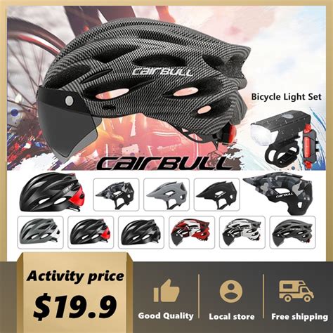 Sg Seller Cairbull Bicycle Helmet With Led Light Visor Breathable