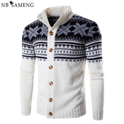 Sweater Men Christmas Snowflake Cardigan Coat Mens 2018 Autumn Casual Brand Clothing Knitted