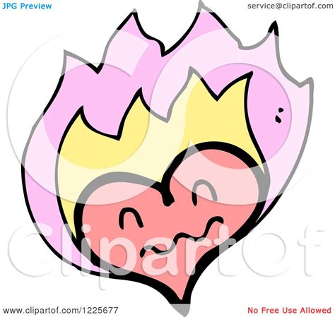 Clipart of a Flaming Heart - Royalty Free Vector Illustration by ...