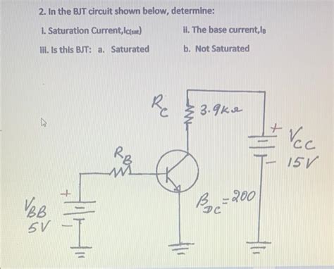 Solved 2 In The BJT Circuit Shown Below Determine 1 Chegg