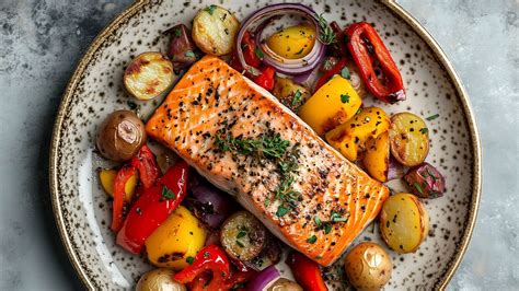 easy salmon recipe honey garlic baked salmon  roasted vegetables