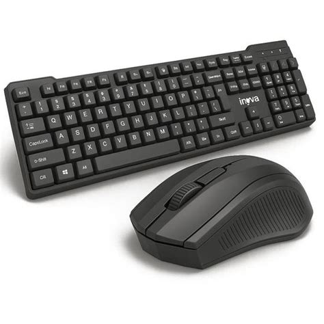 Teclado E Mouse Wireless - Kit Teclado e Mouse Sem Fio Wireless 2.4GHz com Receptor USB - Inova ...
