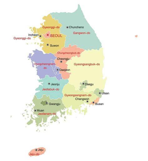 South Korea Map Vector Illustration On White Background Map Have All