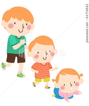 Kids Playing Follow The Leader