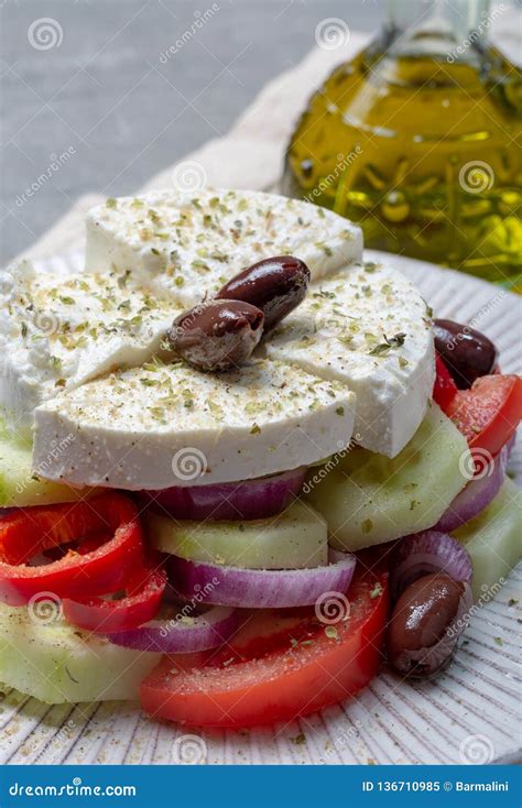 A Salada Grega Tradicional Fez Pepino Fresco Tomate Paprika