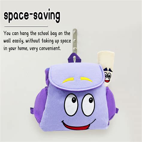 Dora Explorer School Bookbag, 9.5 Inch Plush Backpack with Map for Kids ...