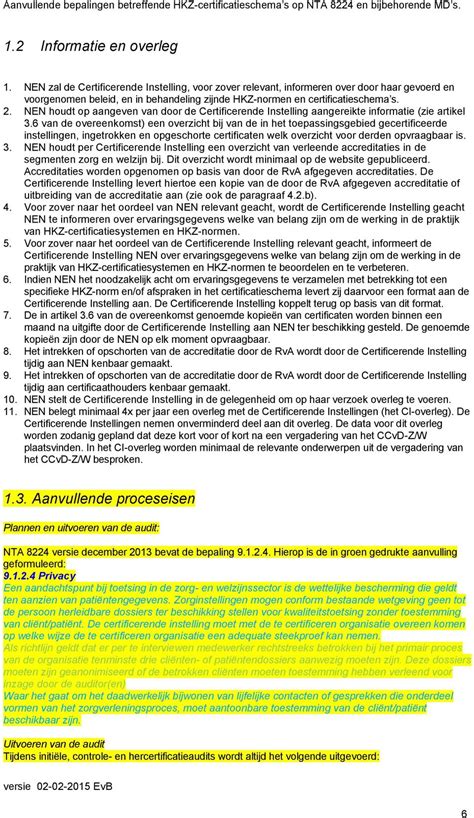 Addendum Bij NTA 8224 Betreffende HKZ Normen Addendum HKZ PDF