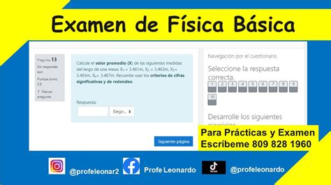 EXAMEN DE FISICA BASICA UASD LABORATORIO YouTube