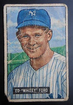 Bowman Ed Whitey Ford New York Yankee Baseball Card Antique