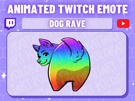 Animated Rave Dance Emote Kawaii Twitch Discord Stream Gaming Cute Wolf