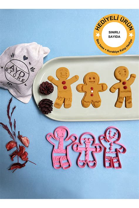 Gazelmanya Ginger Kurabiye Adam Gingerbread Man Gingerman 3lü Kurabiye