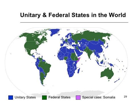 Global map of Unitary & Federal States | Ap human geography, Unitary ...