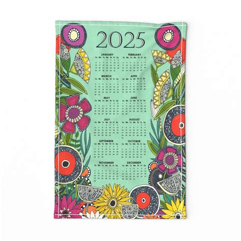 Joie Floral 2023 Calendar Tea Towel Tea Towel Spoonflower