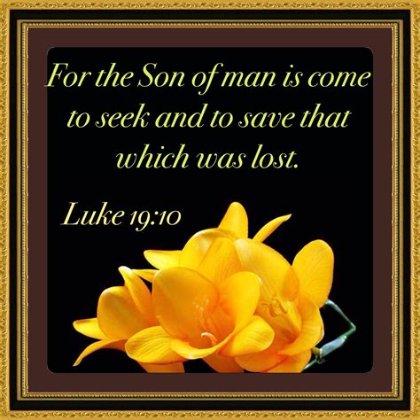 Luke For The Son Of Man Is Come To Seek And To Save That Which