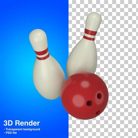 Bowling 3d Render Psd Premium