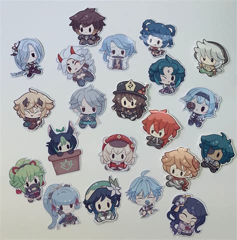 Genshin Impact Chibi Stickers Etsy