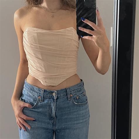 NUDE CORSET TOP Never Worn Size Small Feel Depop