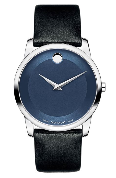 Movado Museum Leather Strap Watch 40mm Nordstrom