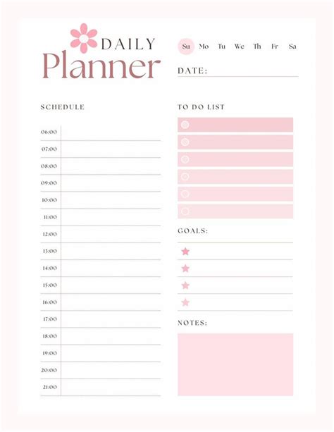 Daily Planner, Printable Daily Planner Sheet, Daily Planner Schedule ...