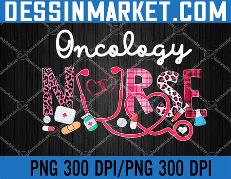 Oncology Nurse Leopard Plaid Love Heart Stethoscope Rn Nurse Png