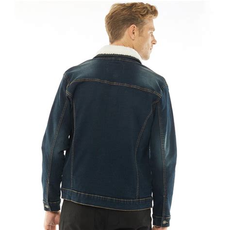 Buy French Connection Mens Denim Borg Collar Jacket Dark Wash