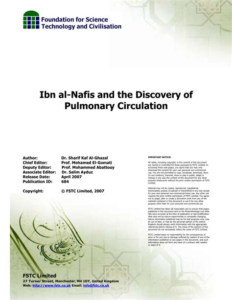 Ibn Al Nafis And The Discovery Of Pulmonary Circulation Docslib