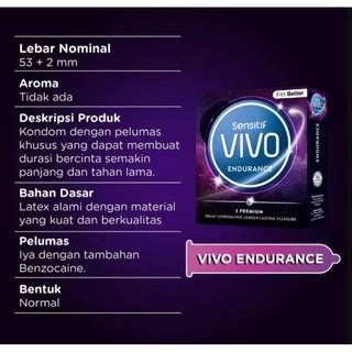 Jual Sensitif Vivo Alat Kontrasepsi Kondom Kondom Vivo Endurance Isi