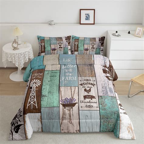 Yst Farmhouse Rustic Comforter Set Cabin Room Decor Teens Vintage