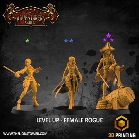 Female Rogue V1 Premium 3d Printed Fantasy Tabletop Etsy