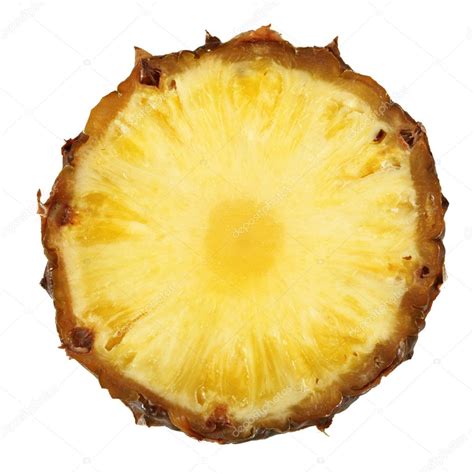 Pineapple Slice Isolated Close Up Stock Photo By Dmitryrukhlenko