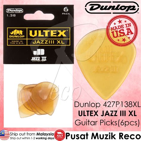 Dunlop 427PXL 427P1 38XL Ultex Jazz III XL Guitar Pick 1 38mm 6pcs