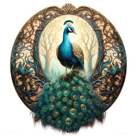 Premium Ai Image Peacock Sitting On Top Of A Peacock Covered Hill In