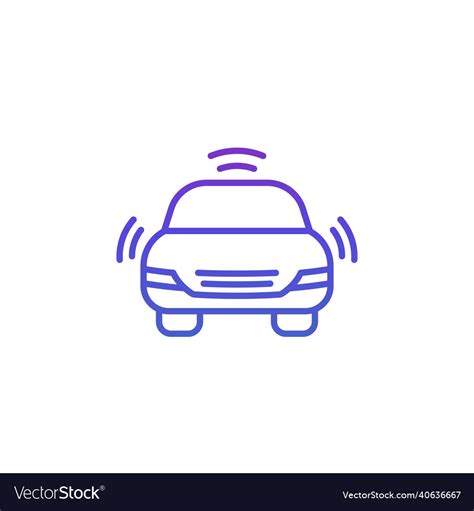 Advanced Driver Assistance System Line Icon Vector Image