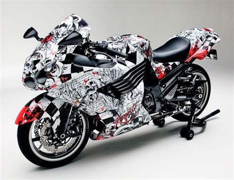 Fellers Kawasaki Zx 14 Wrapped With Custom Print On 3m Vinyl Motorlar