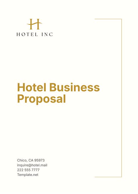 Free Hotel Proposal Template to Edit Online