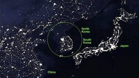 The Stark Difference Between North Korea and South Korea from Space