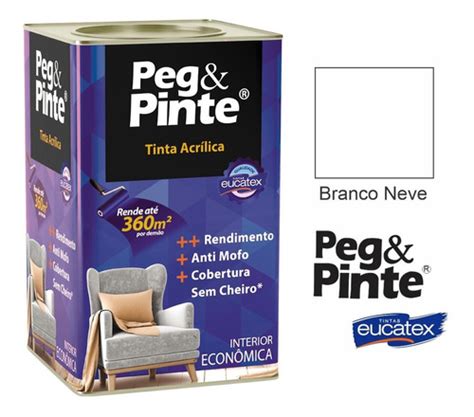 Tinta Acrílica Peg Pinte Eucatex 18 Litros Branco Frete grátis