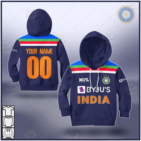 Personalise Indian Cricket Team 2021 Retro Jersey ODI T20 for Kids ...