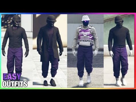 Top 4 Best Easy To Make Male Tryhard Purple Jogger Outfits GTA Online