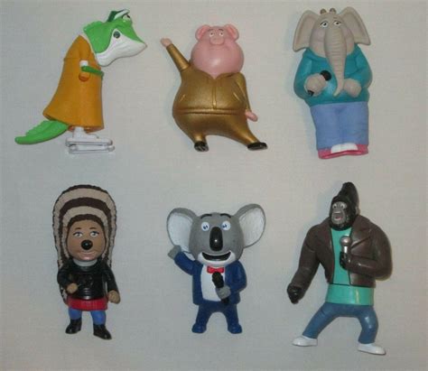 Mcdonalds Sing Movie Happy Meal Toy Figure Lot Of 6 Buster Meena Ash