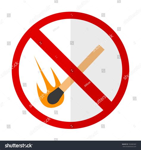 No Open Flame Prohibition Sign Flat Stock Vector Royalty Free