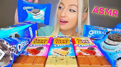 Asmr Eating Chocolate Oreo Ice Cream Candy Bars Cookie Dessert