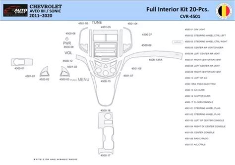 Chevrolet Aveo T300 20122020 Habillage Décoration de Tableau de Bord