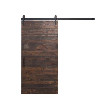 Rustica Hardware 42 In X 84 In Rustica Reclaimed Wood Barn Door With Arrow Sliding Door