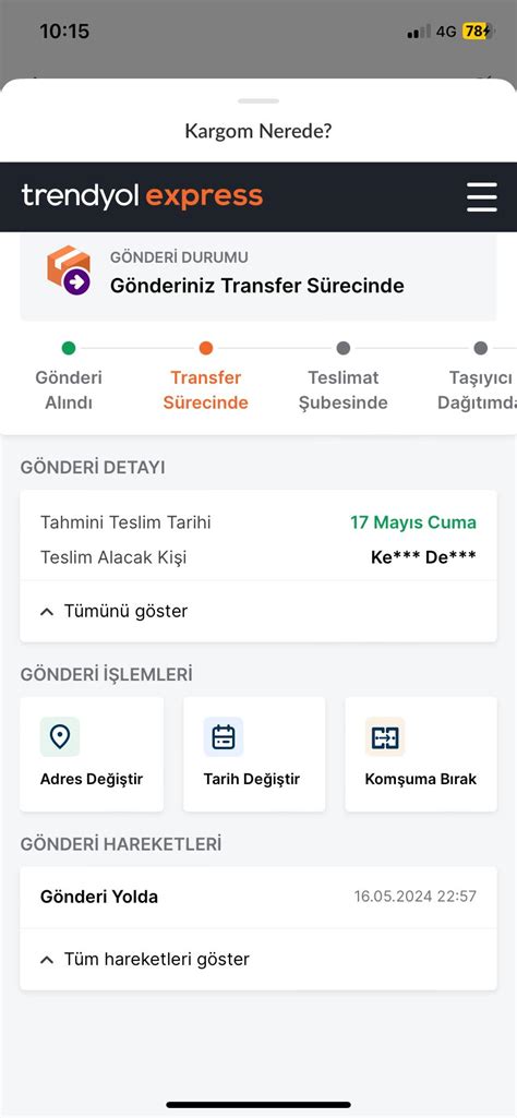 Trendyolmilla Trendyol Express Kargo Teslim Edilememesi Şikayetvar