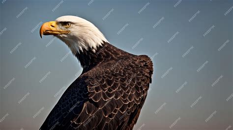 Premium Ai Image Bald Headed Eagle Side Profile