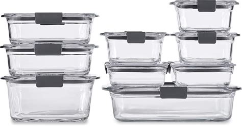 Rubbermaid Brilliance Glass Storage Set Of 9 Food Containers With Lids