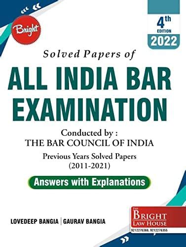 Buy ALL INDIA BAR EXAMINATION SOLVED PAPERS LATEST 2023 EDITION AIBE