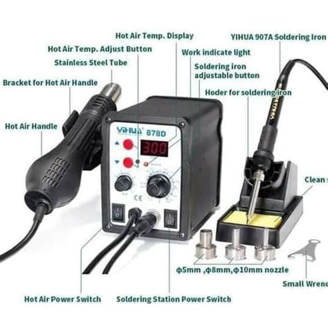 Jual Blower YIHUA 878D 2 In 1 Uap Solder Station Original Shopee